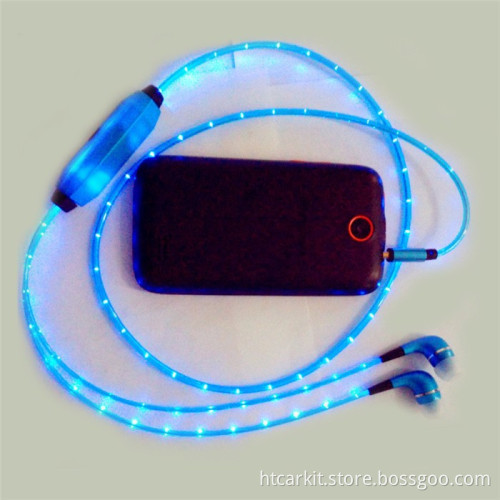 Colorful in-ear Wire Illuminated Glowing Earphone